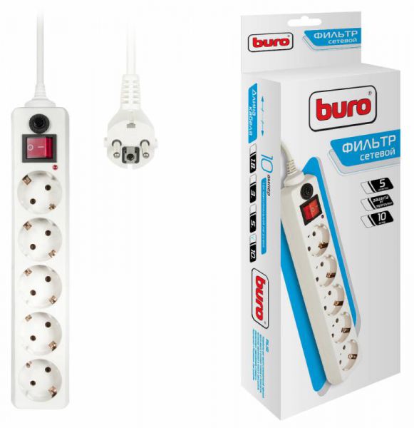 Сетевой фильтр Buro 500SH-10-W белый