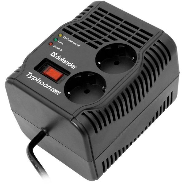 Стабилизатор напряжения Defender AVR Typhoon 1000 черный